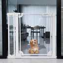 WAOWAO Clear Baby Gate for Stairs Modern Design Acrylic Auto Close Pet Gate, 29.52-37.79" Wide Safety Baby Gate for Doorways,White Clear Dog Gates Indoor, Hallways,Kitchen