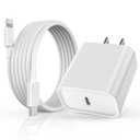 iPhone Fast Charger [Apple MFi Certified] 10FT Extra Long Fast Charging Lightning Cable with USB C Charger Block 20W PD Travel Plug for iPhone 14/Pro/Pro Max/Plus/13/12/11/Mini/Pro/XS/XR/SE 2022/iPad