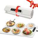 Warming Mat for Food - Full Surface Heating Food Warmer Mat with 3 Temperature Settings, Rollable & Portable, Auto Shut-Off - Electric Warming Tray for Gatherings,Parties,Everyday Use