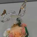 Gifts for Mom, Mother’s Day Birthday Gift for Women, Preserved Rose Angel Figurine in Glass, Handmade Angel Flower Keepsake for Women Birthday Sympathy Gift (Champagne)