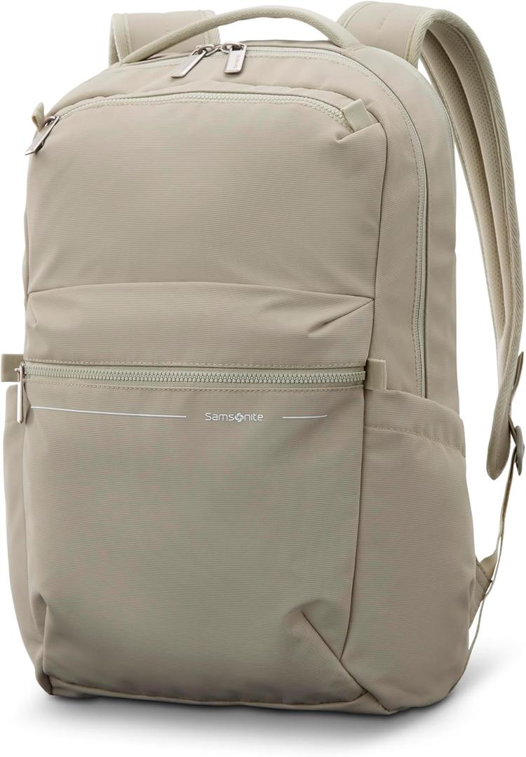 Samsonite Better Than Basic Backpack - Dedicated Laptop Compartment, Quick Stash Front Pockets and Lightweight Breathable Airmesh - Limestone Grey