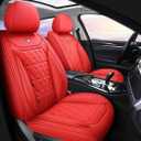 YJZT01 Red Leather Car Seat Covers Comfortable Car seat Cover Full Covered, 5-Seater Full Set Universal Type Suitable for Most Car SUV (Red)