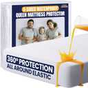 Utopia Bedding Waterproof 5-Sided Mattress Protector Queen Size, Premium Breathable Mattress Cover, Fitted Style with Stretchable Pockets (White)