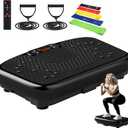 SoftGym Vibration Plate Exercise Machine for Lymphatic Drainage,Power Vibrate Stand Shake Board 450 Lbs Capacity Whole Body Workout Waver with Fitness Resistance Bands Weight Loss Gifts for Women Men