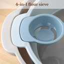 4-in-1 Baking Tools Set, Large Size, Flour Sifter, Egg Separator, Mixing Bowl, Dough Scraper, Multi-purpose Plastic Baking Tools for Making Pastry Biscuit, Space-Saving Bread Baking Tools,14.5