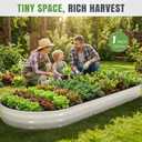 INNO STAGE Galvanized Raised Garden Bed Outdoor, 12x4x1FT Oval Planter Box