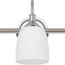 3-Light Polished Nickel Bathroom Vanity Light Fixtures Over Mirror, Vintage Vanity Lights for Living Room, Milk White Glass Shades, Standard E26 Base