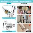 6-Setting Shower Head with Handheld, JDO High Pressure Hand held Shower Head, 4.7 Inch Chrome Detachable Showerhead Set with 59 Inch Stainless Steel Hose and Adjustable Showerhead Holder