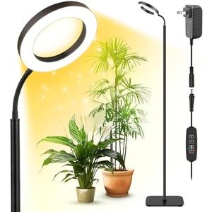 Vsoke Grow Light for Indoor Plants, 20W Full Spectrum LED Plant Lamp with 63" Adjustable Height Stand, 150 LEDs Brighter Grow Lights with Auto Timer, 10 Dimmable Levels for Small to Tall Plants
