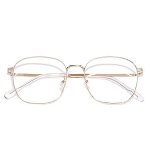 OPTOFENDY Metal Blue Light Blocking Glasses for Women Men, Square Computer Eyeglasses, Anti Eyestrain & UV Protection