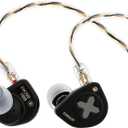 Linsoul SIMGOT EW300 1DD+1Planar+1PZT Hybrid Driver in Ear Monitor, Wired Earbuds IEM, Gaming Earbuds with Detachable Nozzles, Silver-Plated OFC IEM Cable for Audiophile Musician (EW300 HBB)