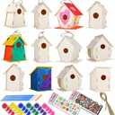 ILHSTY 6 Pack Large DIY Bird Houses Kits for Kids, Kids Crafts Wood Houses for Crafts Class Parties, DIY Crafts and Art Birdhouse Kits for Children to Build & Paint (6)