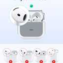 ESR for AirPods 4 Case, Compatible with AirPods 4th Generation Case (2024) (USB-C), Compatible with MagSafe, Drop Protection Cover with Lanyard, Magnetic Lid Lock, Orbit Hybrid Series, White