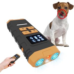 3 x Dog Bark Deterrent Device, Rechargeable 2 Modes Ultrasonic Anti Barking Devices 60ft with HD Display and COB Flashlight, Humane Safe Dog Bark Shield Indoor Outdoor