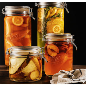Mason Craft & More 4PC Glass Jumbo Clamp Jar Set
