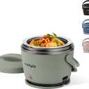 Crock-Pot Portable Electric Lunch Box, 20-Ounce Food Warmer, Moonshine Green | Ideal for Travel, On-the-Go | Keeps Food Spill-Free, Warm & Tasty | Dishwasher-Safe