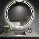 LED Bathroom Mirror 40 Inch Round Bathroom Mirror with Lights, Circle LED Mirror, Wall Mounted Lighted Bathroom with 3 Colors Brightness, Anti-Fog, Dimmable, Shatter-Proof