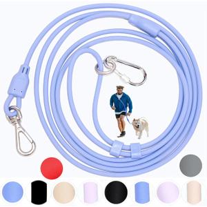 Hands Free Dog Leash Crossbody & Waist Leash for Dog Walking, 9-in-1 Waterproof Adjustable Puppy Collar and Pet Set No Pull Dog Harness for Small 6-20lb, Blue