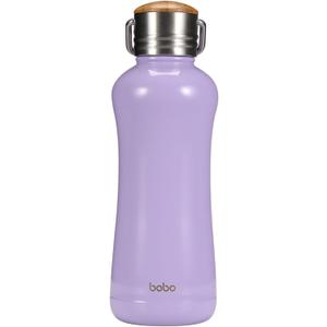 YOHKOH Mini Insulated Water Bottle With Bamboo Lid - 11.8oz Small Vacuum Insulated Water Bottle for Women Kids, 12 Hrs Hot & 24 Hrs Cold Stainless Steel Thermos Leak-Proof BPA-Free (11.8oz,Violets)