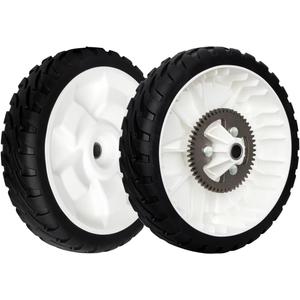 (Set of 2) Replacement 8" Rear Drive Wheel Assembly for Toro 137-4835 119-3822 with Metal Gear, Compatible with Toro 20332 20333 20334 20337 20372 20373 20374 20955 20958 22" Recycler Lawn Mower