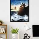 Trends International The Goonies - Ocean Key Art Wall Poster, 34L x 22.4W, Black Framed Version