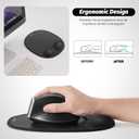 Ergonomic Mouse Pad with Skin-Friendly Lycra Memory Foam Wrist Rest, Easy-to-Clean Smooth PP Surface, and Non-Slip PU Base – Ideal for Vertical, Ergonomic, and Office Mice (Jet Black)