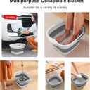 Collapsible Foot Soak Tub 15L(4 GL) with Handle, Bath Massager for Dry Cracked Feet, Plastic Grey Foot Bucket
