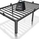 ROIL 14 inch Twin Bed Frames with Headboard Hole and Round Corner Legs Mattress Retainers 3500LBS Heavy Duty Steel Slats No Box Spring Needed Platform Noise-Free Easy Assembly