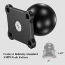 BRCOVAN 1.5'' Ball Mount Base with Aluminum Alloy 4-Hole AMPS Square Plate, Compatible with RAM Mounts C Size 1.5 Inch Ball Double Socket Arm