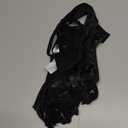 Lilosy Sexy Satin Mesh Floral Sheer Embroidered Underwire Lingerie Set 2 Piece Women (Large, Black)