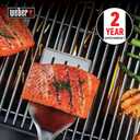 Weber Precision Grill Spatula, Silver – Stainless Steel BBQ Spatula with 3‑Sided Beveled Edge, Non‑Slip Soft‑Touch Handle, Hanging Loop, Dishwasher Safe - Grill Accessory