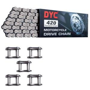 DYC 420 Motorcycle Chain 132 Links for 50 70 90 110 125 196 212cc Coleman SSR TaoTao Coolster Apollo Baja Kazuma Chinese ATV, 420 Chain for Mini Bike Dirt Bike Go Kart