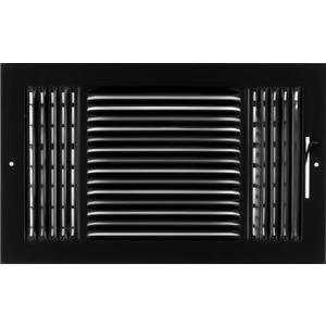 HVAC Premium 14"w X 8"h 3-Way AIR Supply Grille - Vent Cover & Diffuser - Flat Stamped Face - Black [Outer Dimensions: 15.75"w X 9.75"h]