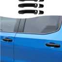 Black Exterior Door Handle Covers Trim Overlay Compatible with 2019-2024 Chevy Silverado GMC Sierra/Tahoe/GMC-Yukon 2021+ Door Handle Protector Shell (with 4 Smartkey Hole)