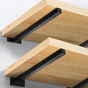 14 Inch Floating Shelf Brackets Heavy Duty, Square Shelving Brackets, Metal Floating Shelf Supports, Black Wall Mount Brackets 4 Pack