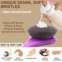 Lotion Applicator For Back, Feet, Long Handle Curved, Back Sunscreen Applicator for Kids, Women, Ultra Soft Bristles for Ultimate Comfy, Apply Cream Moisturizer, Self Tanner, Purple