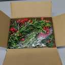 Joyhalo Christmas Garland with Lights Battery Operated - 5.6ft 20 LED Red Berry Lighted Christmas Garland, Christmas Decorations Prelit Garland Indoor Outdoor Fireplace, Stair, Railing, Mantle Decor (1 pack)