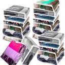 20Pcs Clear Vinyl Zippered Storage Bags, Plastic Storage Bags for Blankets Sweater Clothes Bed Sheet Organizer with Zipper for Closet Sweater Bed Sheet Pillow (10.5 x 10.5 x 2.5 inches)