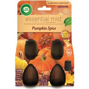 Air Wick Essential Mist Refill, 2ct, Pumpkin Spice, Fall Scent, Essential Oils, Air Freshener (0.67 Fl Oz (Pack of 2)