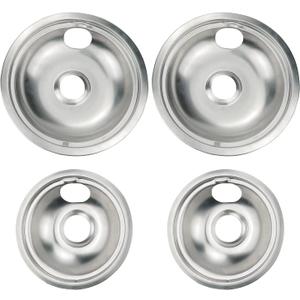 Stove Burner Covers,Replacement Chrome Drip Pans for Frigidaire Kenmore 316048413 and 316048414,4 pcs (4x6")