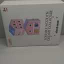 Giant bean Exquisite Pink Wooden Dollhouse for Girls with 2 Dolls and 12pcs Wooden Furniture,Foldable and Portable Pretend Play House Set with Handle, Christmas Birthday Gift for Girls Kids Age 3+