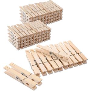 Clothes Pins Wood for Hanging Clothes, 3.5 Inch 100 Pcs Heavy Duty Wooden Clothespins, Clothes Pins for Craft, Wooden Clips for Pictures | Rust Resistant