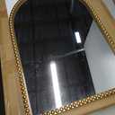 Traditional Arch Mirror for Bathroom, 20" x30" Baroque Antique Gold Marlowe Mirrors Beaded Frame, Decorative Accent Vertical Vanity, Wall Decor Over Mantel Fireplace, Sofa, Entryway