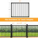 Deck Gate Outoor, 36''Hx48''W Black Heavy Duty Steel Anti-Rust Fence Door with Customizable Width, Easy Installation Metal Gate for Residential, Yard, Patio (No Hinge)