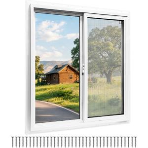 NeatiEase Basement Window, 24" x 24" Heavy Duty Vinyl Sliding Windows with Double Pane Insulated Tempered Glass and Fiberglass Screen for Basement, Bathroom, Garage, Shed, Home Replacement (White)