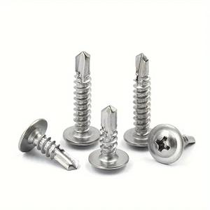 100pcs 410 Stainless Steel Truss Head Self Tapping TEK Screws, #8 Self Drilling Screws for Metal/Furniture, Building and Repairing, Truss Head, Phillips Screwdriver Drill Bit is Optional