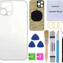 OEM Back Glass Replacement for iPhone 13 pro max 6.7 inches (Silver) All Carriers with Pre-Installed Adhesive and Repairing Tool Kits (Silver)