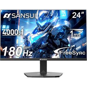 SANSUI 24 Inch Gaming Monitor 180Hz, DP 1.4 & HDMI 2.0 Ports High Refresh Rate Computer Monitor, Racing FPS RTS Modes, 1ms Response Time 110% sRGB (ES-G24F4, HDMI Cable Included)