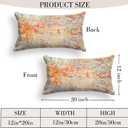 Boho Floral Throw Pillow Covers 12x20 inch Set of 2,Boho Rug Geometric Floral Pattern Decor Double Sided Pattern Cushion Cover Soft Pillow Case Living Sofa Room Bed Square Pillow Cover