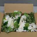 DearHouse 2Pack Artificial Peony Flower Garland - Silk Peony Garland with White Flowers for Wedding Party Table Decoration,6ft/Strand